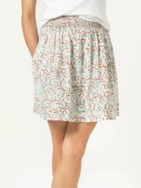 NWT Lilla P Smocked Waist Skirt in Aquamarine size small cottagecore